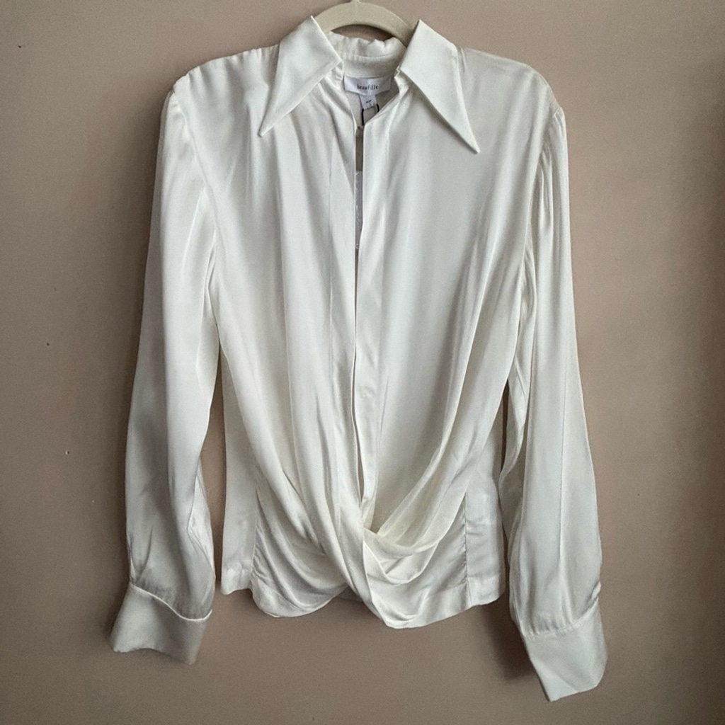 Beaufille Lewis Blouse Sz M In Pearl White Designer — image 4 of 8